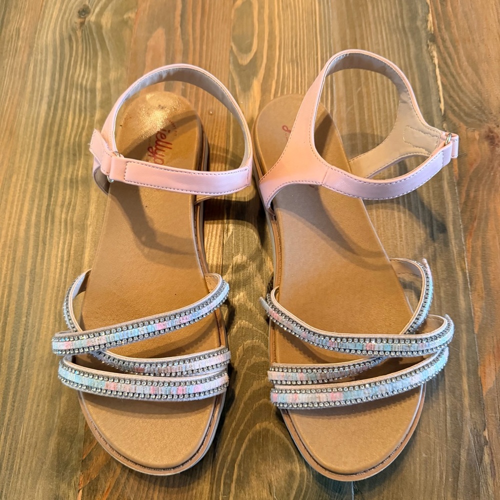 Jellypop Kids Pink Blue Rhinestone Sandals